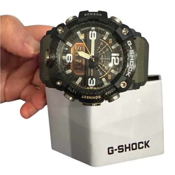 Casio Men's G-Shock Mudmaster Carbon Activity Tracking Watch, Black and green - Picture 5 of 6